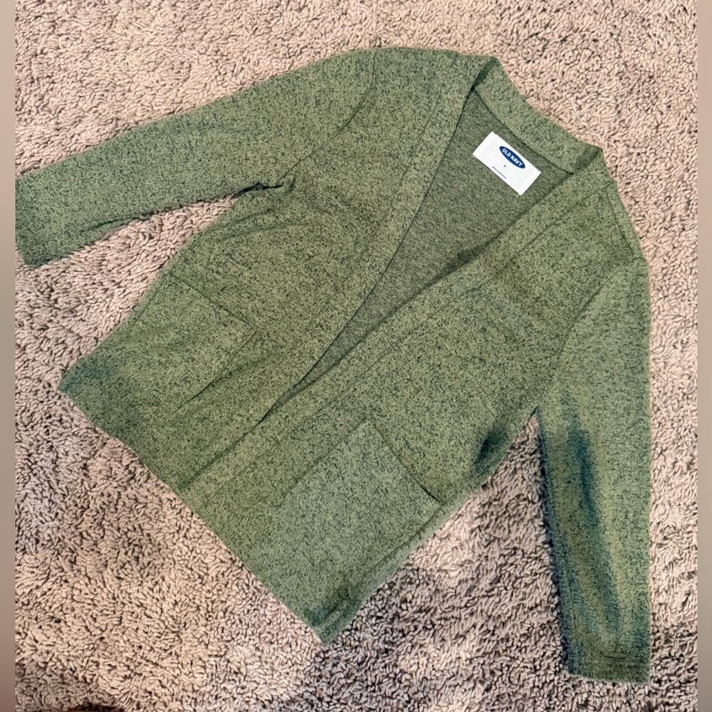 Old Navy Green Open-Front Knit Cardigan